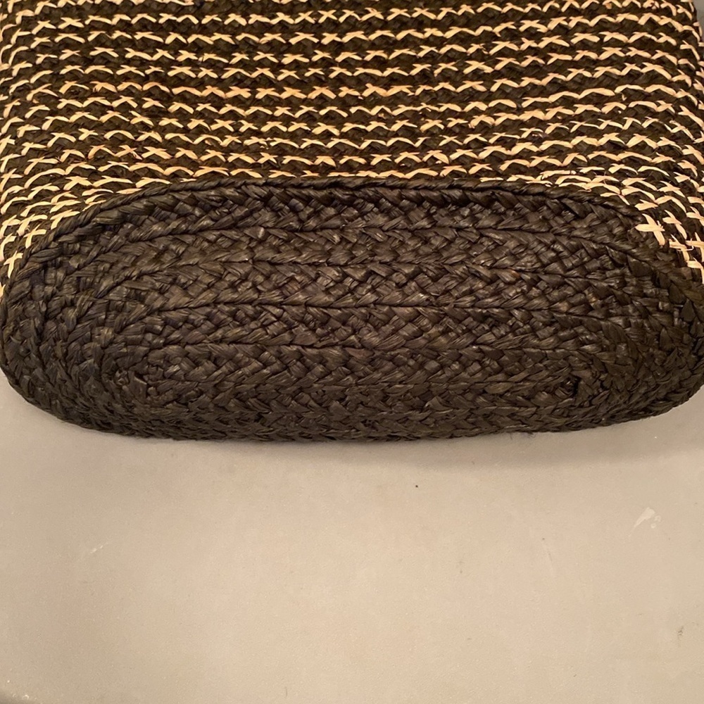 Annabel Ingall Australian Raffia Small Bibi Tote Gray V Deep Green Tan Cross Bag - Picture 7 of 12